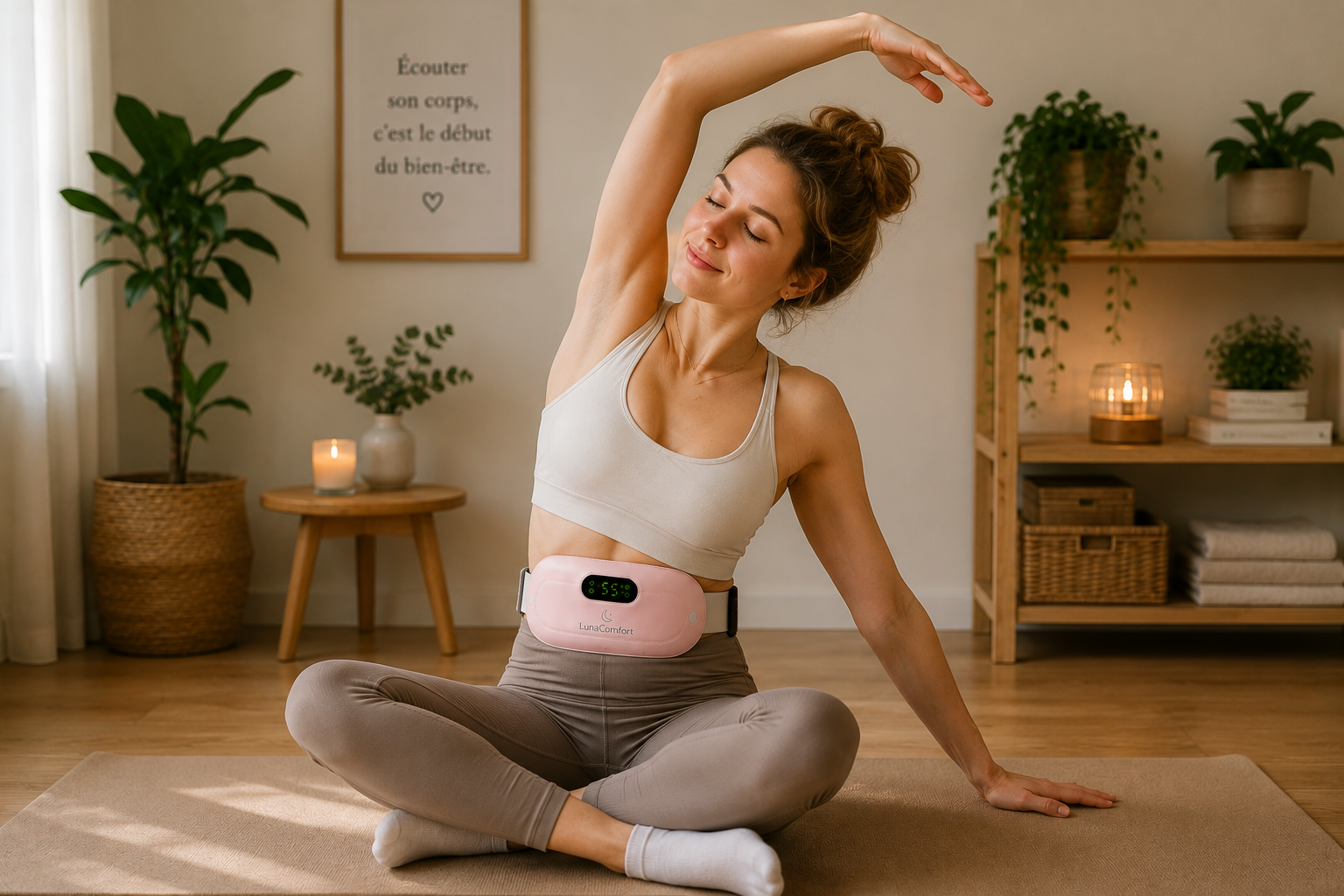 Ceinture Chauffante Menstruelle Rechargeable – Chaleur & Massage Apaisants Lunacomfort