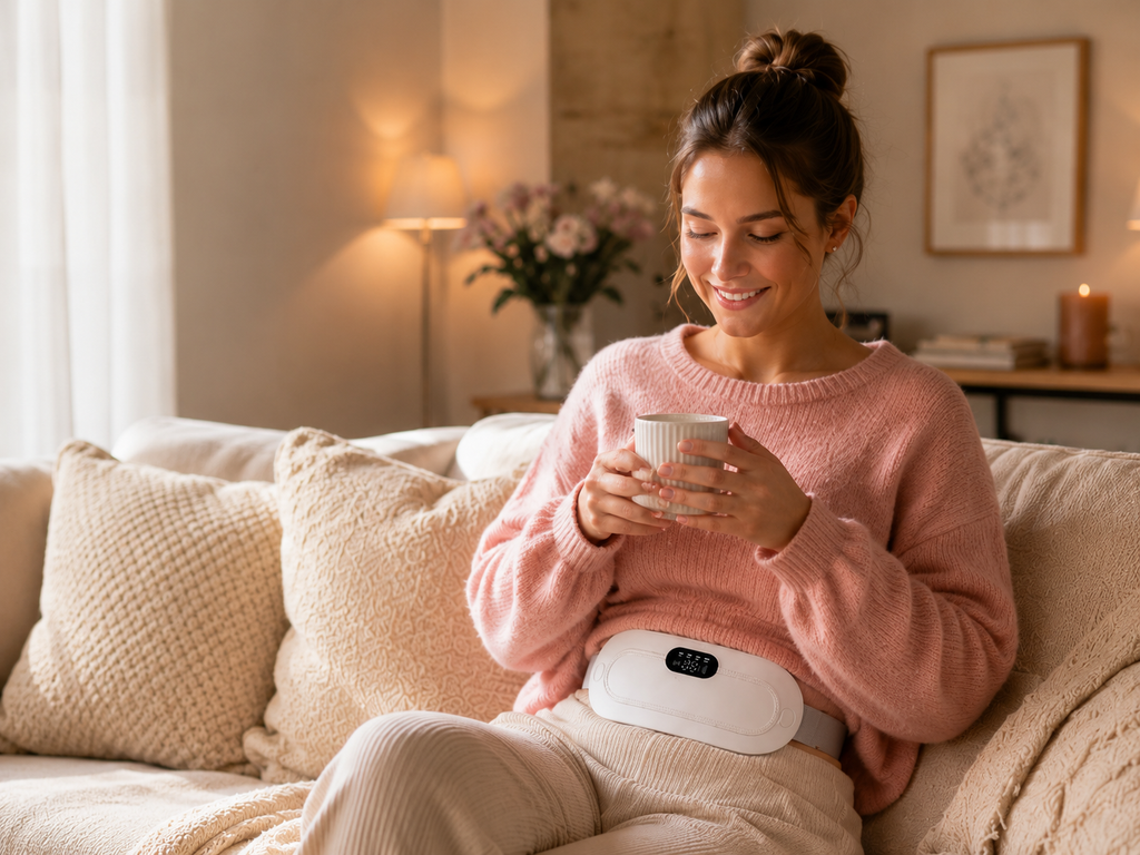Ceinture Chauffante Menstruelle Rechargeable – Chaleur & Massage Apaisants Lunacomfort