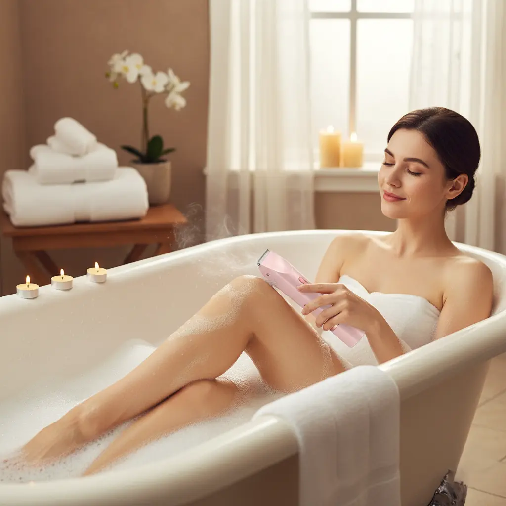 Tondeuse Électrique Femme - Jambes, Aisselles, Maillot - Tête Amovible Lunacomfort
