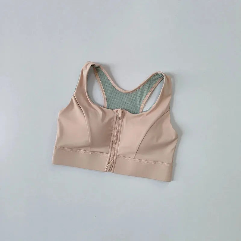 Soutien-Gorge Sport à Zip Frontal Femme | Fort Maintien, Bonnets Fixes Push-Up Lunacomfort
