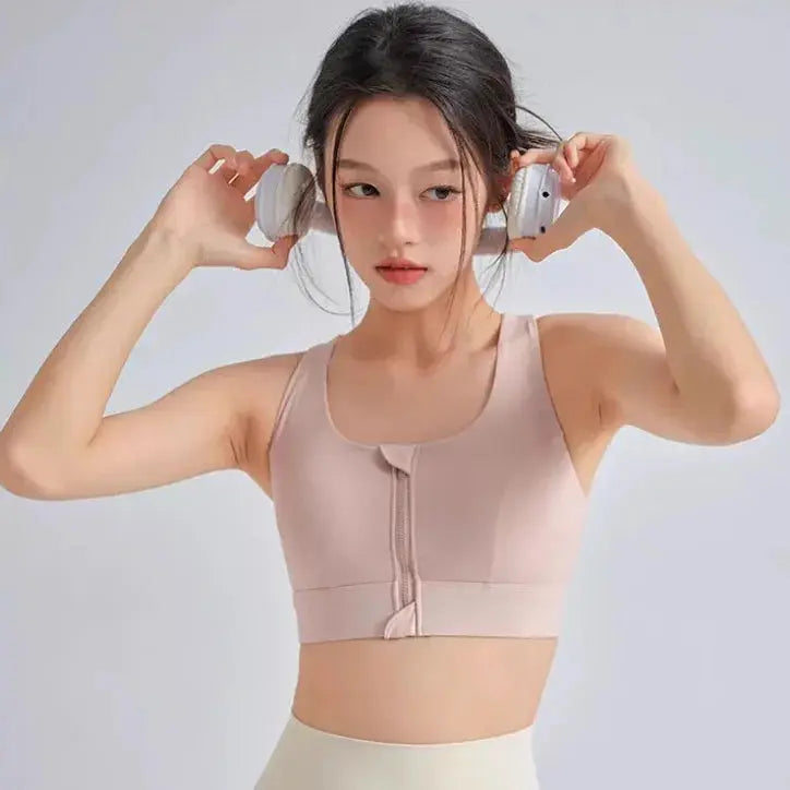 Soutien-Gorge Sport à Zip Frontal Femme | Fort Maintien, Bonnets Fixes Push-Up Lunacomfort